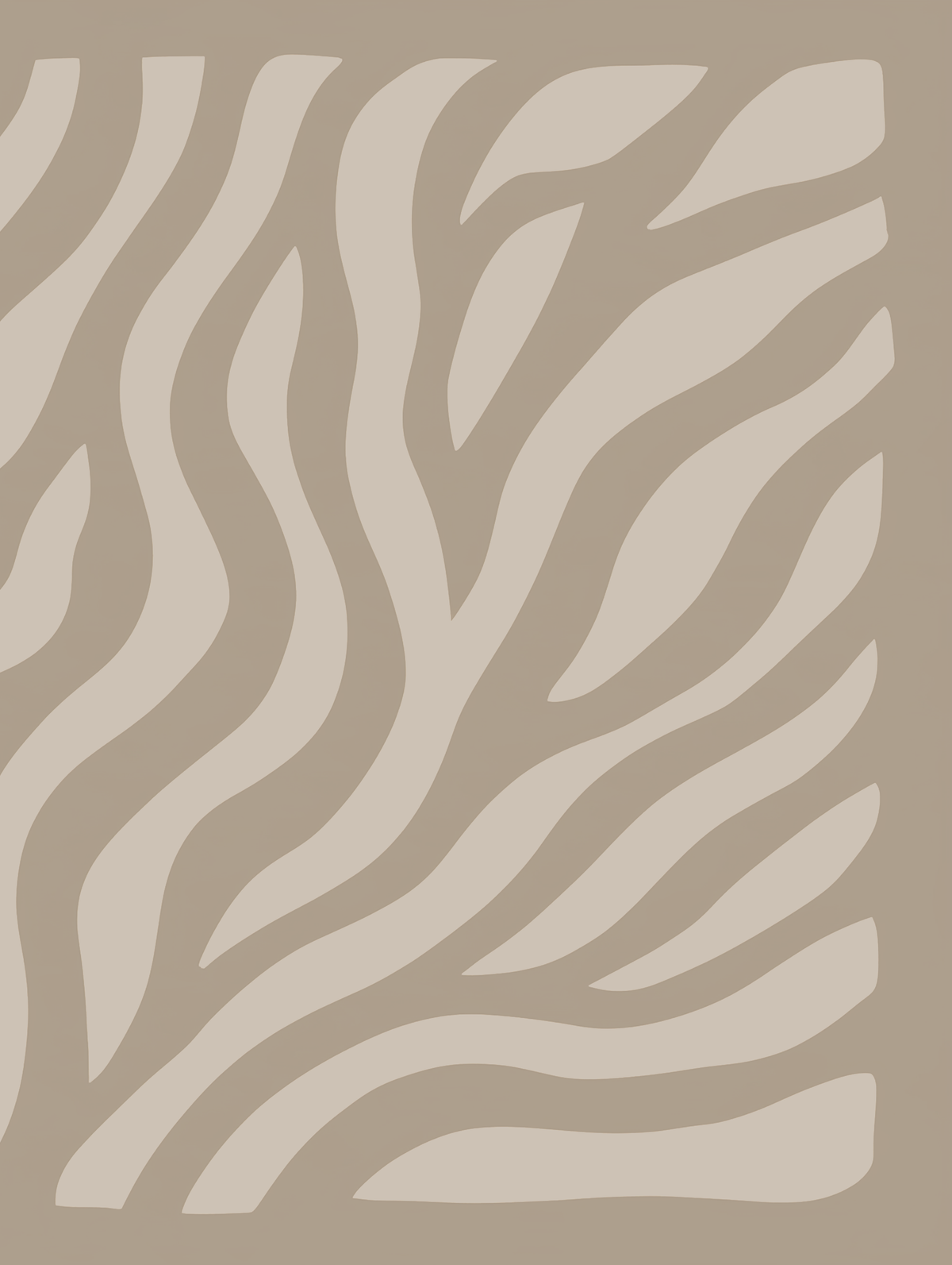 Soft Movement abstract print, rippling cream and taupe waves