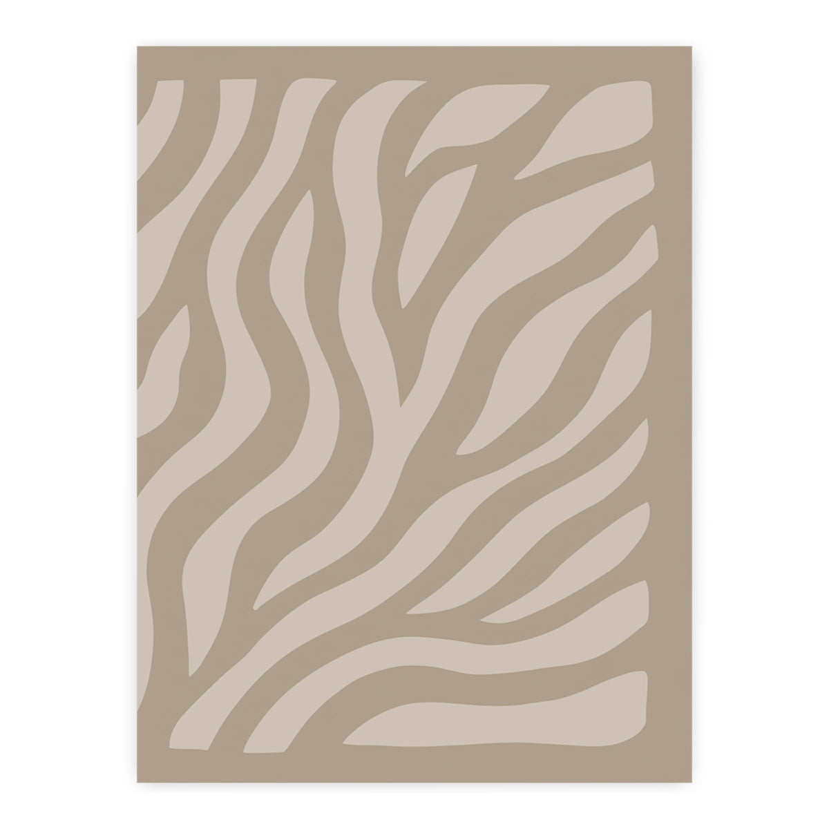 Soft Movement abstract print, rippling cream and taupe waves, unframed print