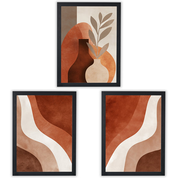 Terracotta Forms | Set of 3 Abstract Wall Art Prints