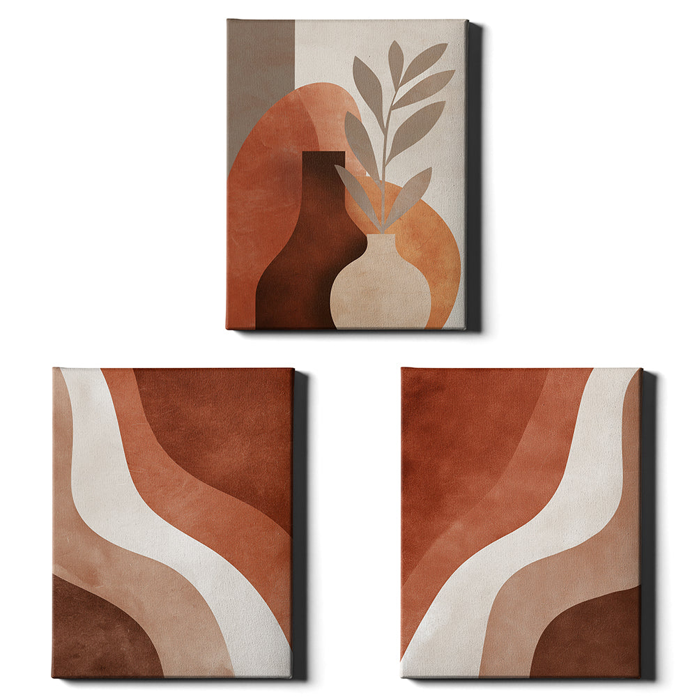 Terracotta Forms | Set of 3 Abstract Wall Art Prints