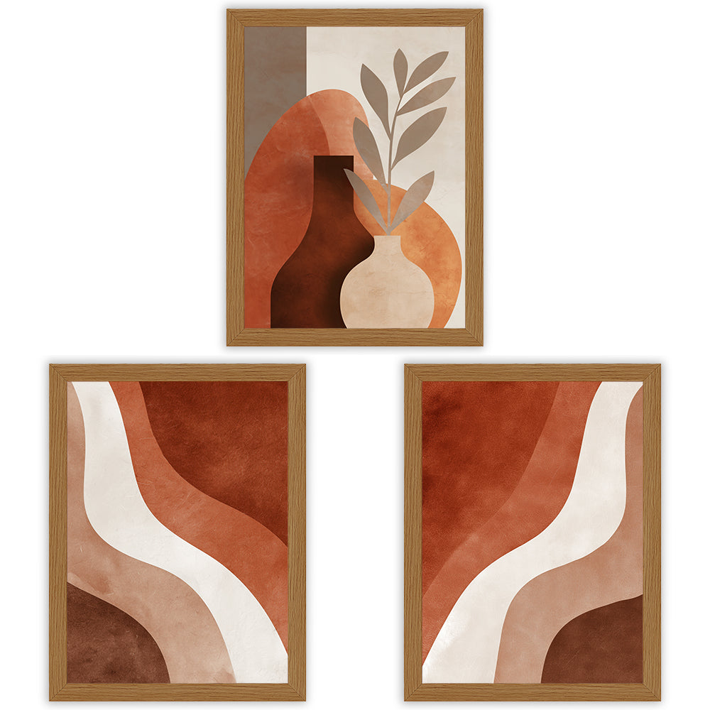 Terracotta Forms | Set of 3 Abstract Wall Art Prints
