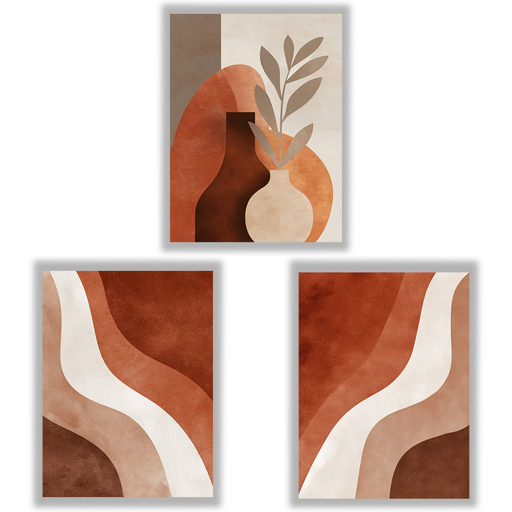 Terracotta Forms | Set of 3 Abstract Wall Art Prints