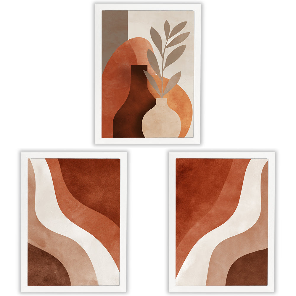 Terracotta Forms | Set of 3 Abstract Wall Art Prints