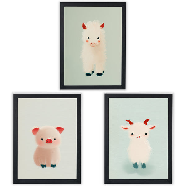 Farm Friends | Set of 3 Farm Animal Nursery Prints