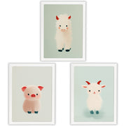 Farm Friends | Set of 3 Farm Animal Nursery Prints
