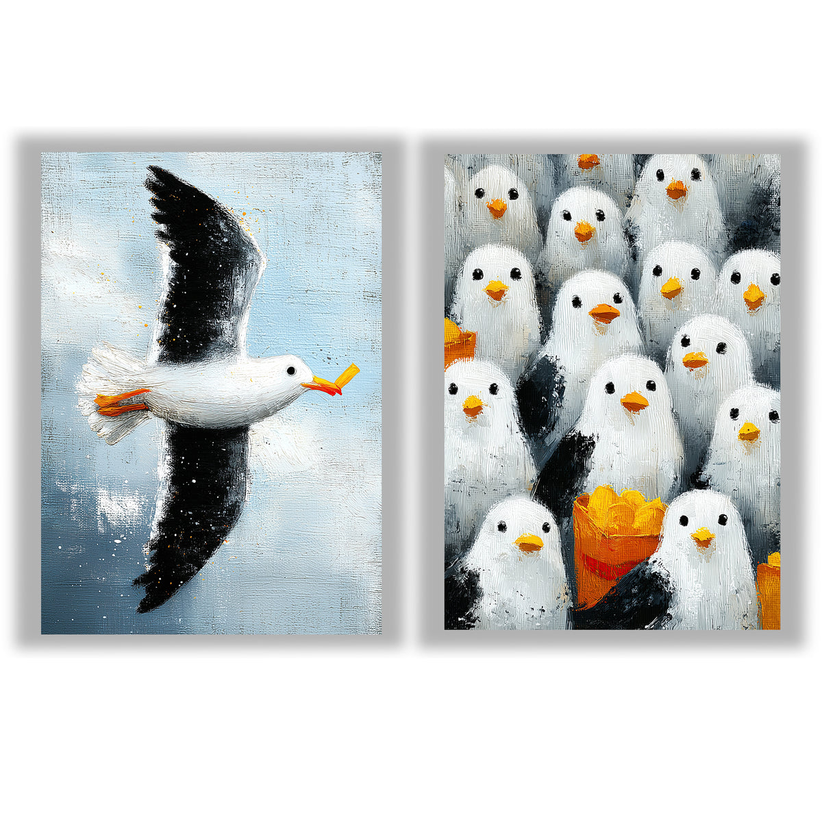 Seaside Opportunists | Set of 2 Seagull Prints