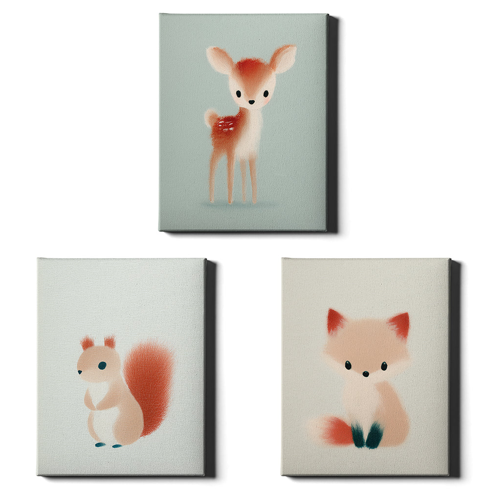 Woodland Whispers | Set of 3 Woodland Animal Nursery Prints