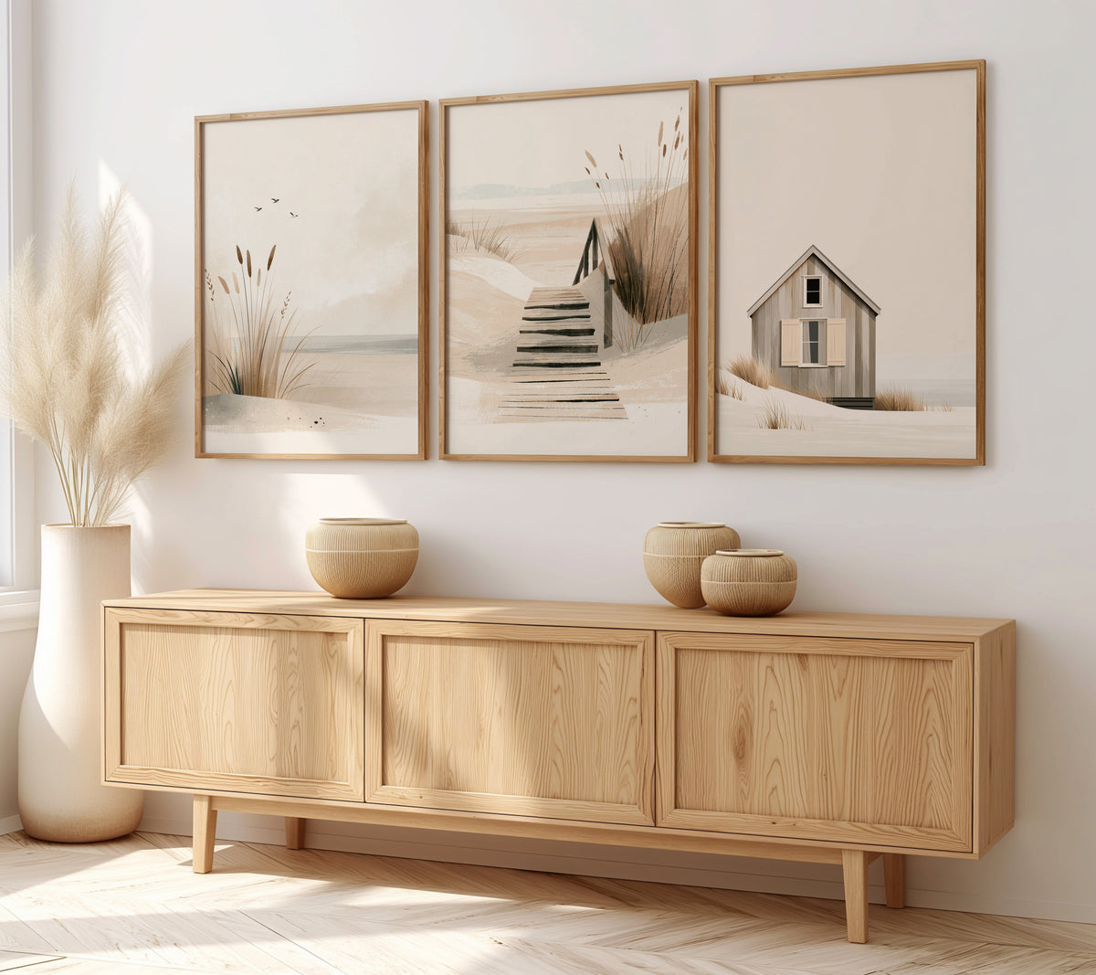 Coastal Calm | Set of 3 Neutral Coastal Wall Art Prints
