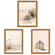 Coastal Calm | Set of 3 Neutral Coastal Wall Art Prints