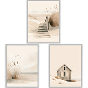 Coastal Calm | Set of 3 Neutral Coastal Wall Art Prints