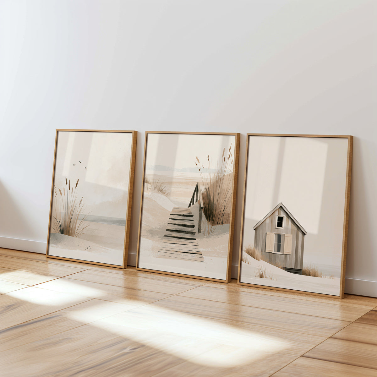 Coastal Calm | Set of 3 Neutral Coastal Wall Art Prints