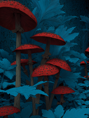 Midnight Botanica – Crimson Toadstools