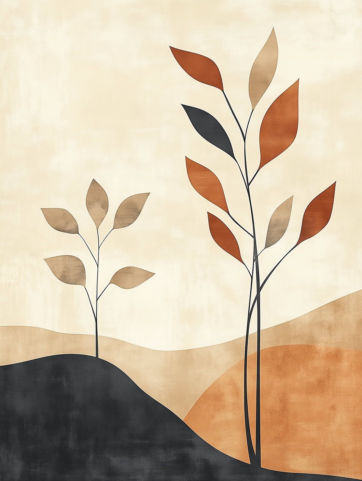 Terracotta Stems - Quiet Leaves