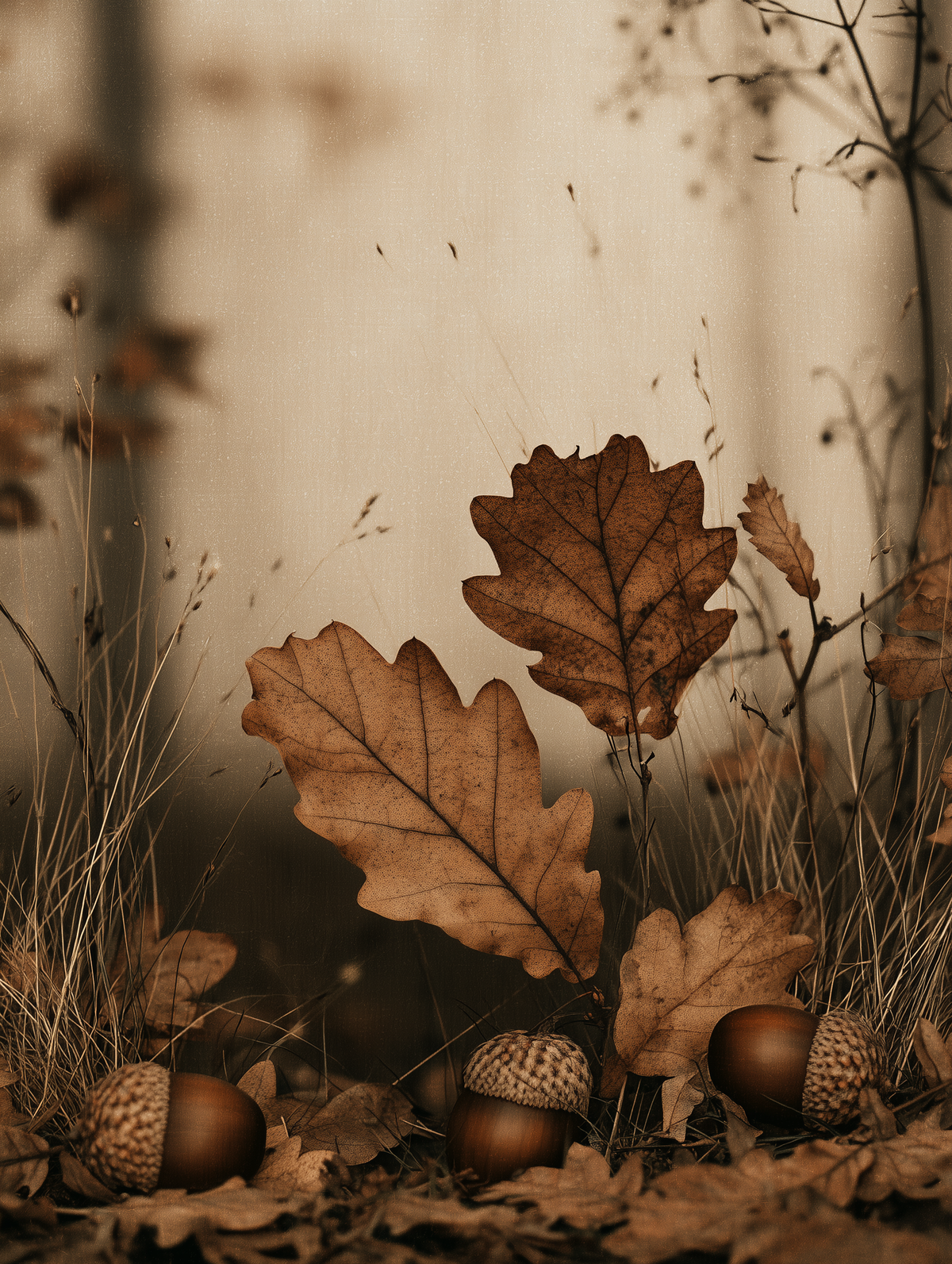 Autumn Whispers - Fallen Acorns