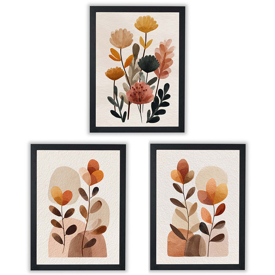 Autumn Botanicals | Set of 3 Botanical Wall Art Prints