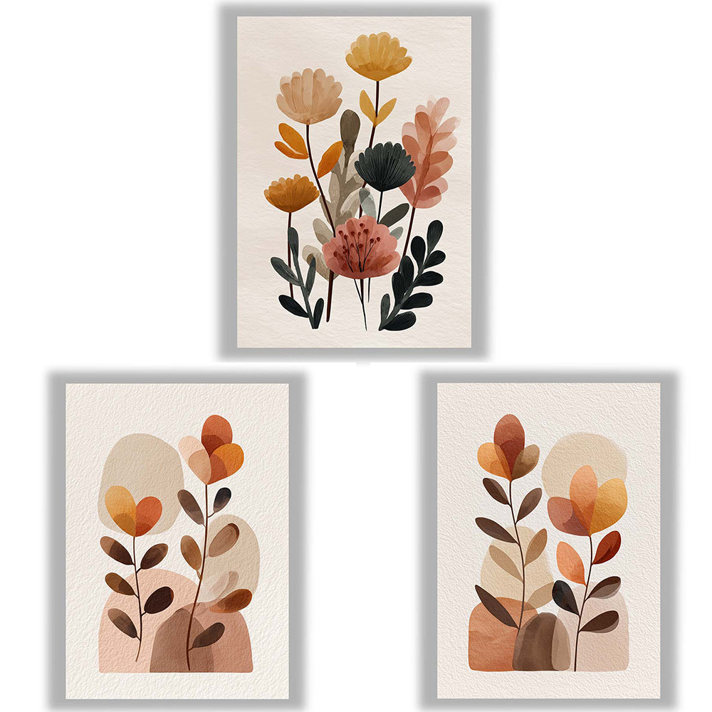 Autumn Botanicals | Set of 3 Botanical Wall Art Prints