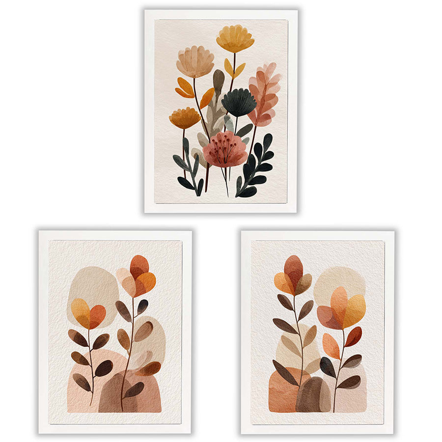 Autumn Botanicals | Set of 3 Botanical Wall Art Prints