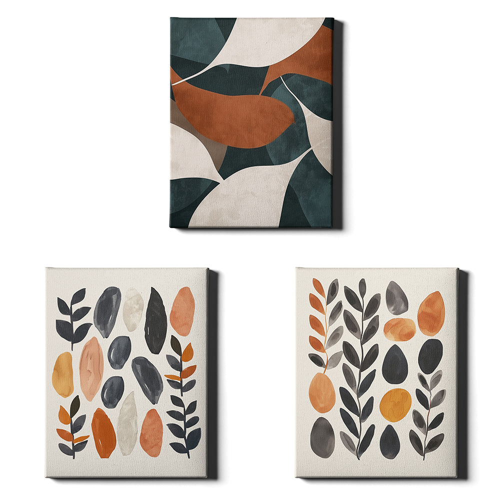 Leaf Mosaic | Set of 3 Botanical & Abstract Wall Art Prints