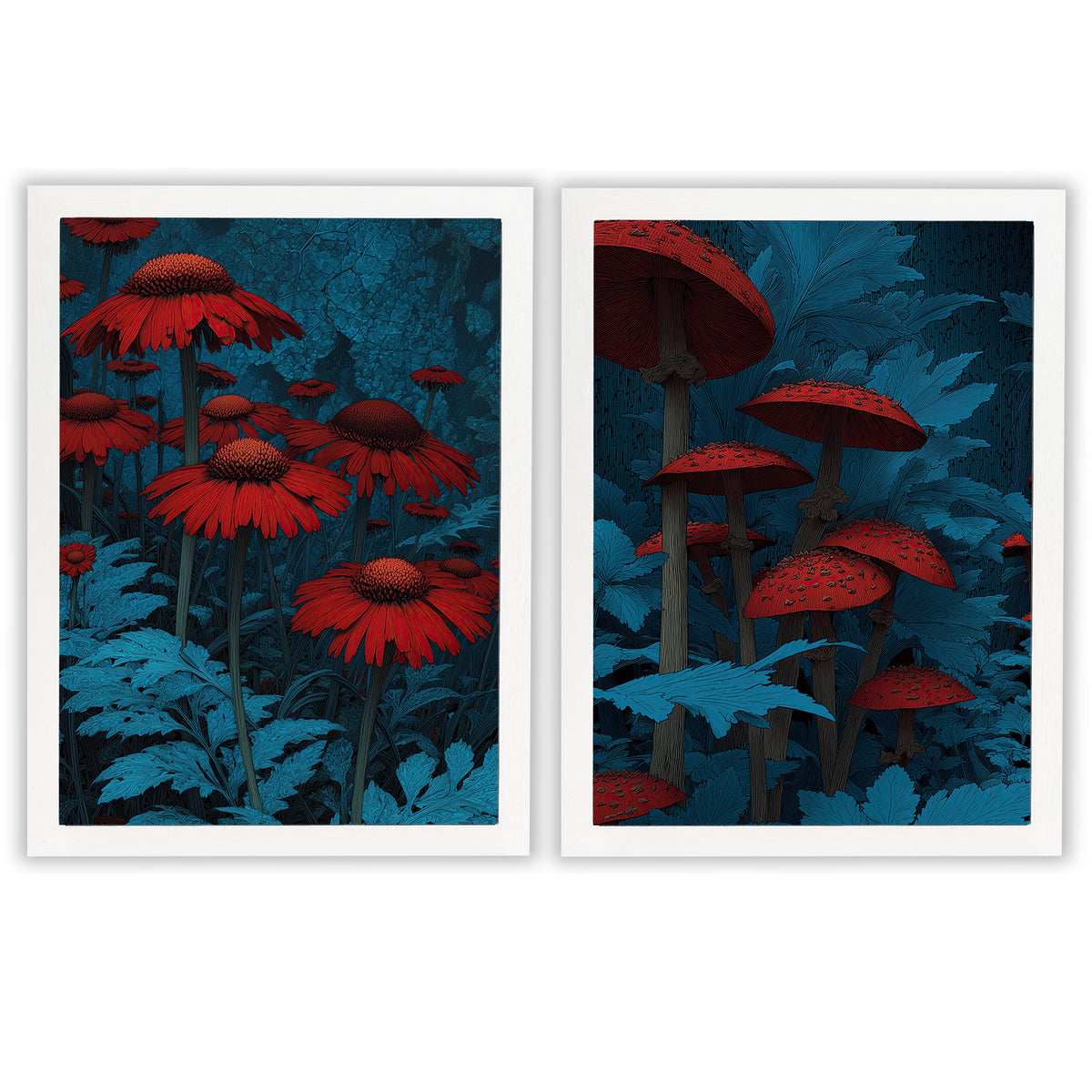 Midnight Botanica | Set of 2 Botanical Prints