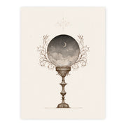 Moonlit Visions celestial print, moon inside a crystal ball, unframed print