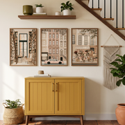 New York Stories Set of 3 Prints displayed in a bright room, featuring elegant New York city wall art