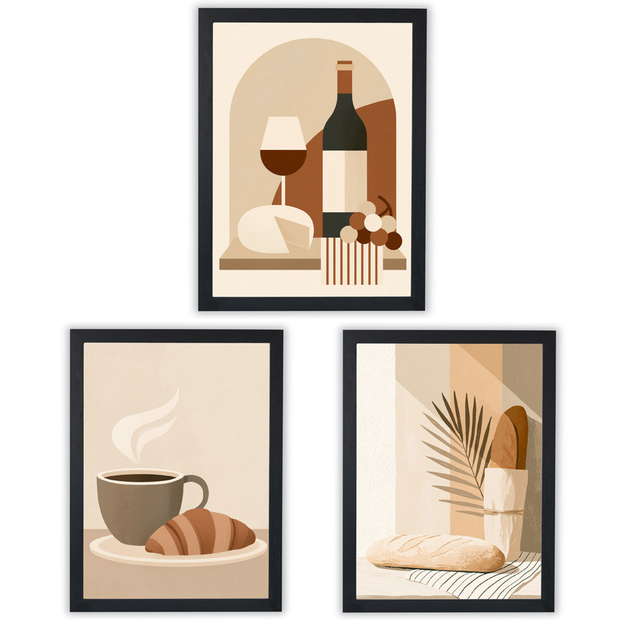 Café & Pantry | Set of 3 Kitchen Wall Art Prints