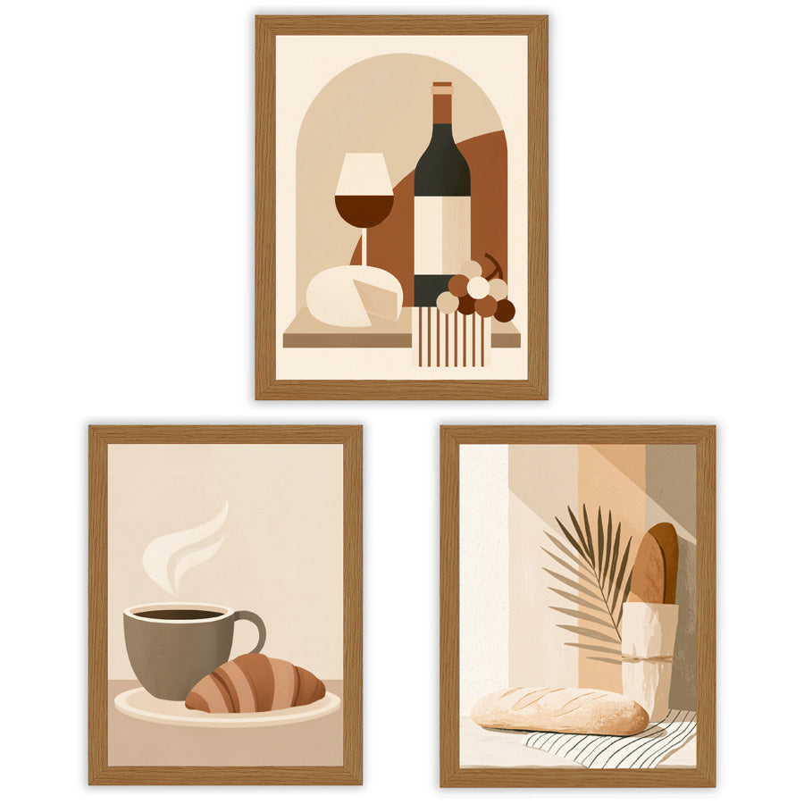 Café & Pantry | Set of 3 Kitchen Wall Art Prints