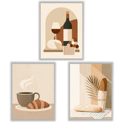 Café & Pantry | Set of 3 Kitchen Wall Art Prints