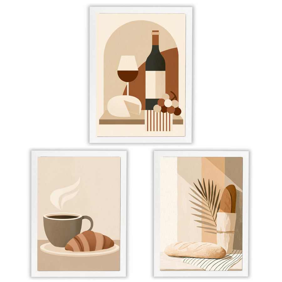 Café & Pantry | Set of 3 Kitchen Wall Art Prints