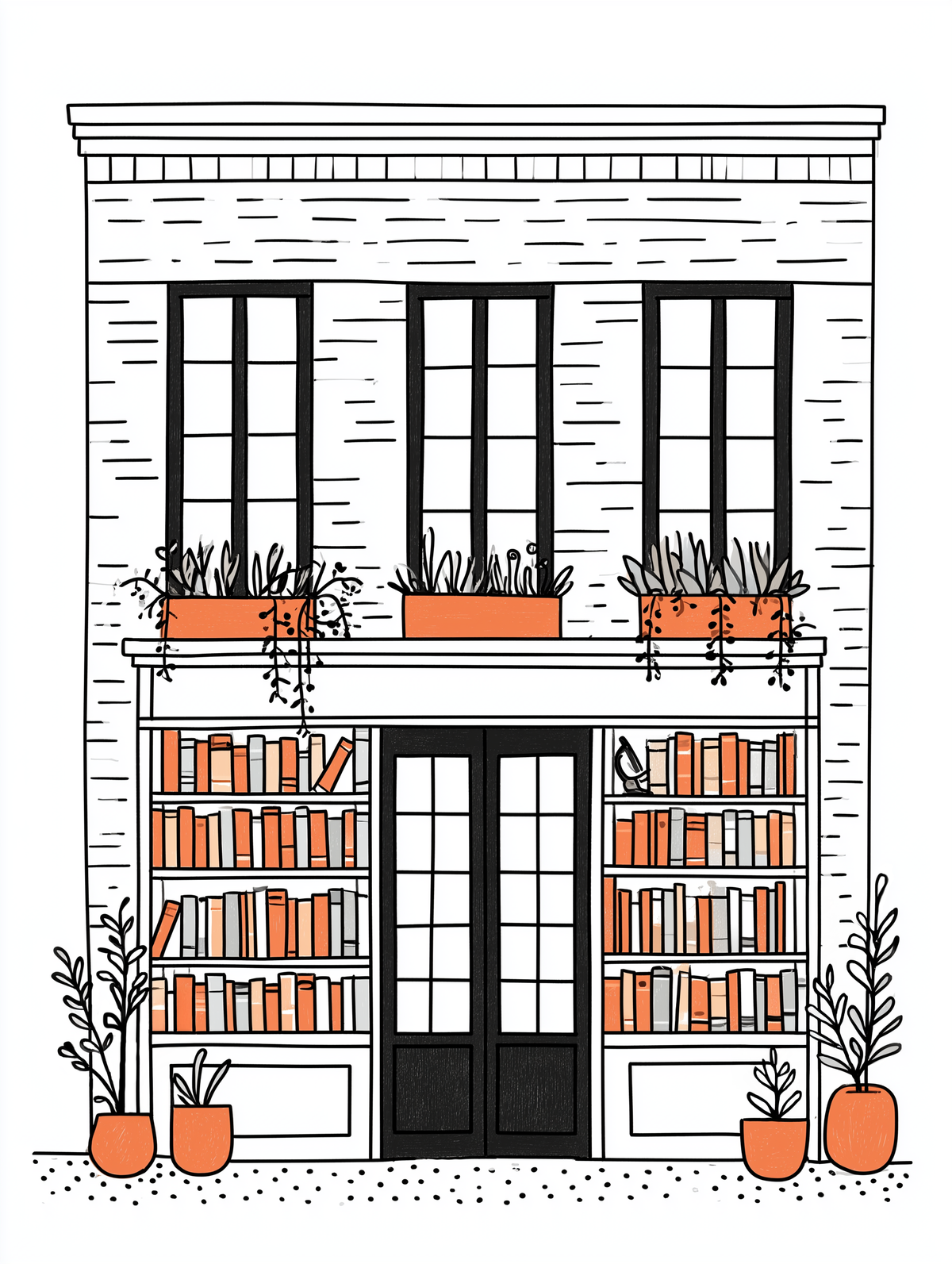 Ink & Orange – The Bookshop | Home Library Print