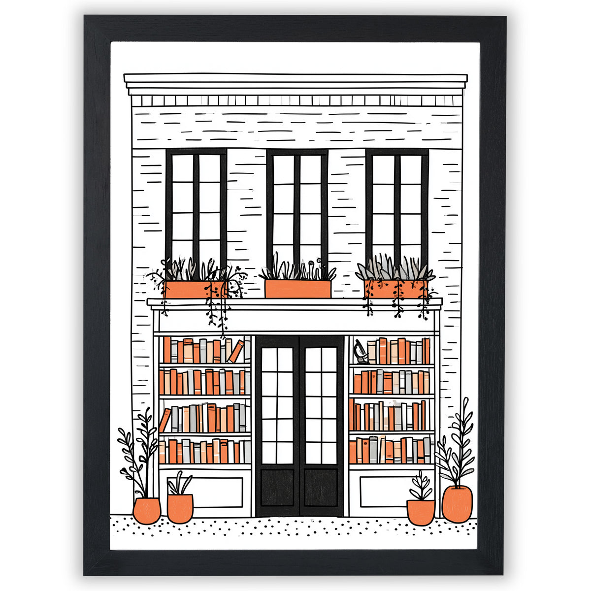 Ink & Orange – The Bookshop | Home Library Print
