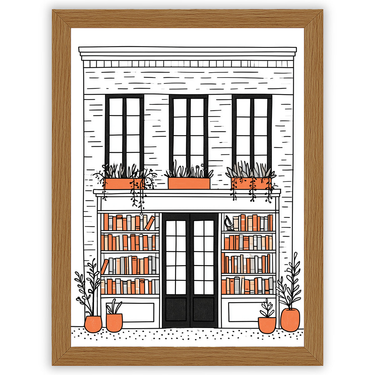 Ink & Orange – The Bookshop | Home Library Print