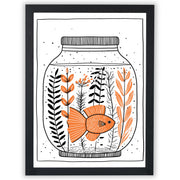 Ink & Orange – Fish in a Jar | Minimalist Fish Wall Art