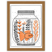 Ink & Orange – Fish in a Jar | Minimalist Fish Wall Art