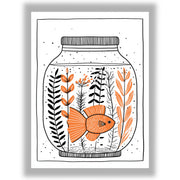 Ink & Orange – Fish in a Jar | Minimalist Fish Wall Art