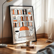 Ink & Orange – Reading Hour | Cosy Interior Wall Art