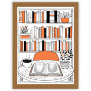 Ink & Orange – Reading Hour | Cosy Interior Wall Art