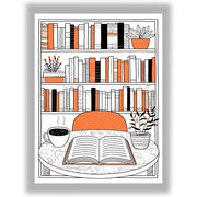 Ink & Orange – Reading Hour | Cosy Interior Wall Art
