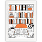 Ink & Orange – Reading Hour | Cosy Interior Wall Art