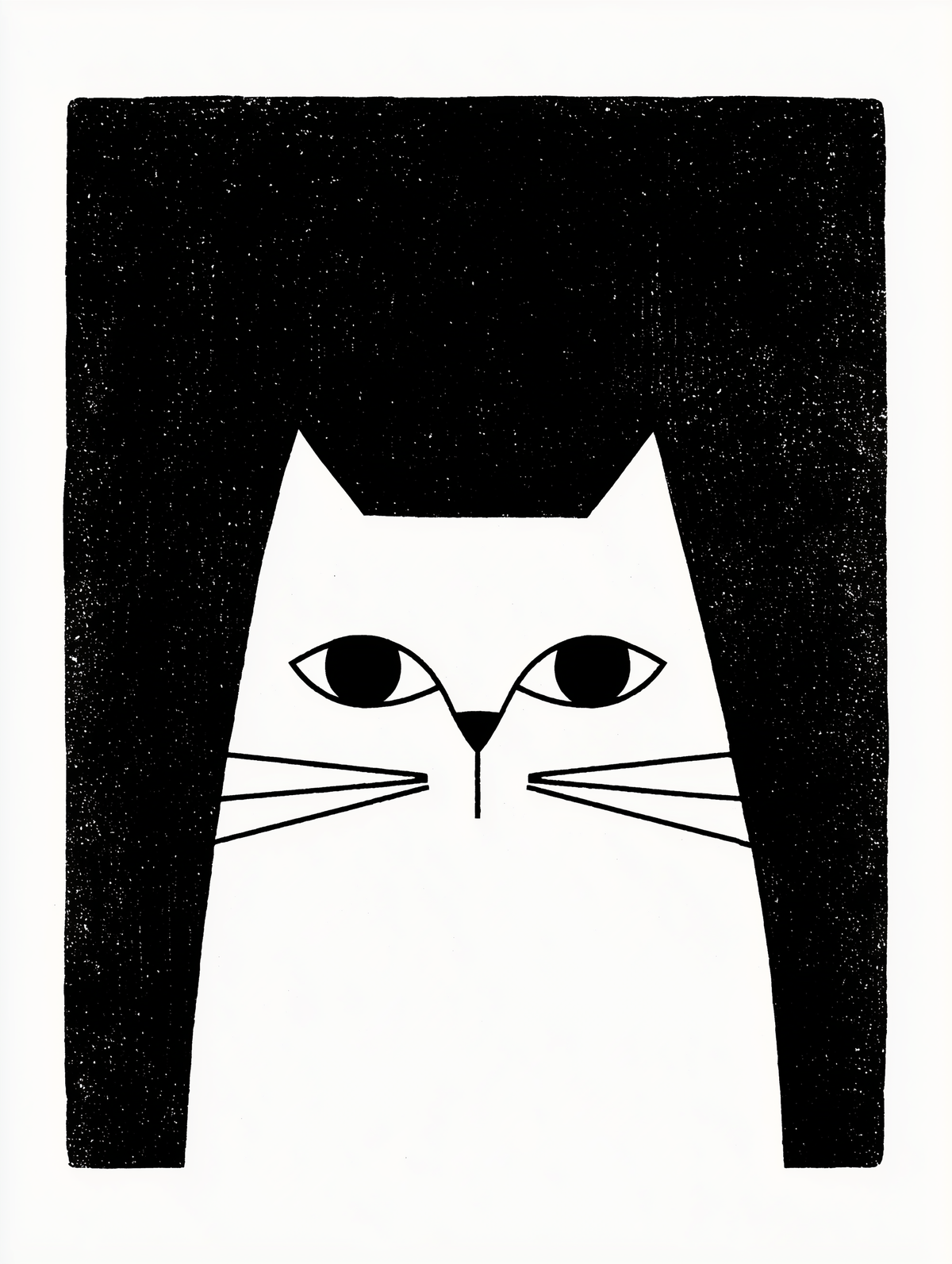The Watchful Cat | Minimalist Cat Wall Art