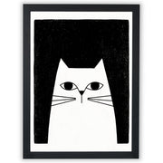 The Watchful Cat | Minimalist Cat Wall Art