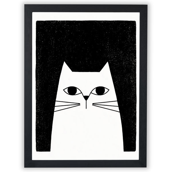 The Watchful Cat | Minimalist Cat Wall Art