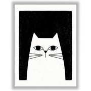 The Watchful Cat | Minimalist Cat Wall Art