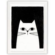 The Watchful Cat | Minimalist Cat Wall Art