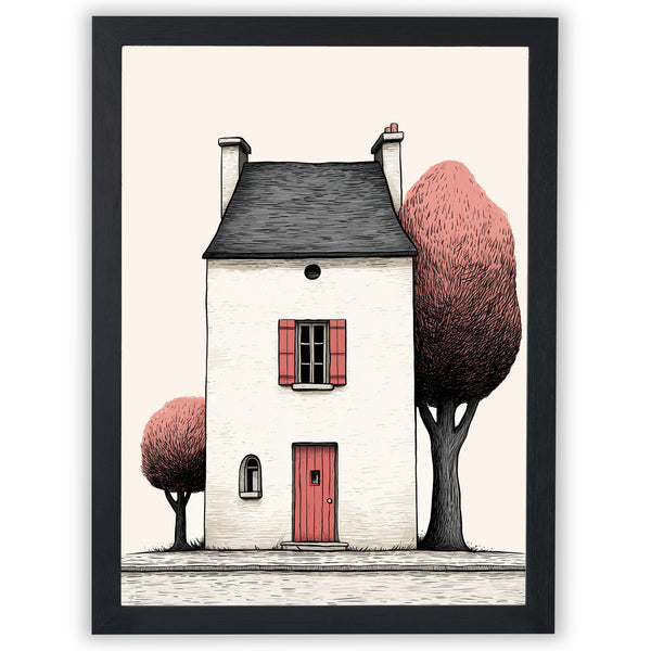 Quiet Corners – The Pink House | Cottage Wall Art