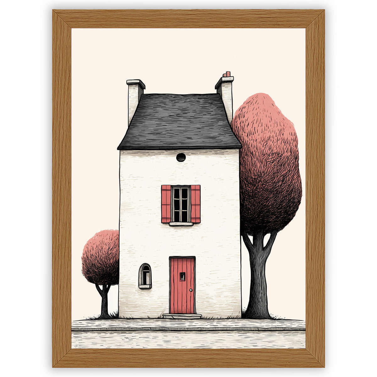 Quiet Corners – The Pink House | Cottage Wall Art