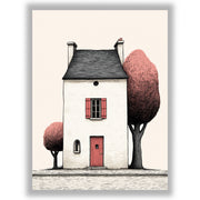 Quiet Corners – The Pink House | Cottage Wall Art