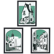 Coastal Town | Set of 3 Seaside Illustration Prints