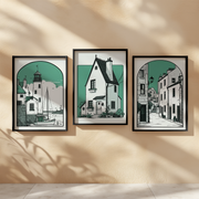 Coastal Town | Set of 3 Seaside Illustration Prints