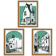 Coastal Town | Set of 3 Seaside Illustration Prints